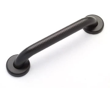 1.25" Diameter Matte Black Shur-Grip Grab Bar - Straight - ADA-Compliant Heavy-Duty Design